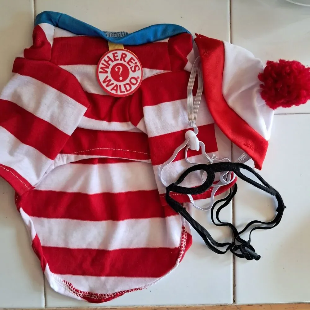 Where's Waldo: Waldo Pet Costume for Dogs or Cats by Rubies, XS